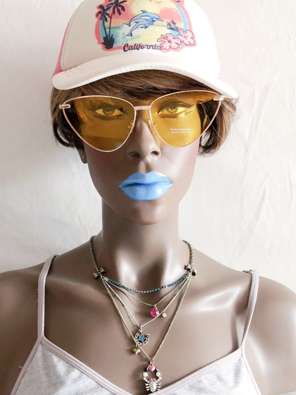 Yellow Oversized Triangle Cat Eye Sunglasses